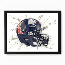 Ole Miss Rebels NCAA Helmet Poster 3 Art Print