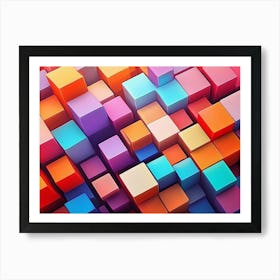 Colorful Cubes Art Print