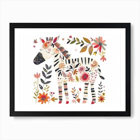 Little Floral Zebra 3 Art Print