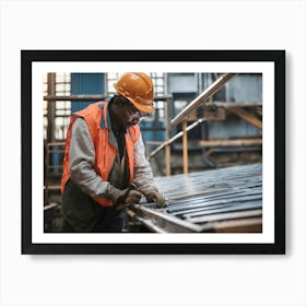 Steel Worker In Factory Art Print