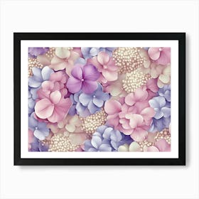 Hydrangea Floral Pattern Art Print