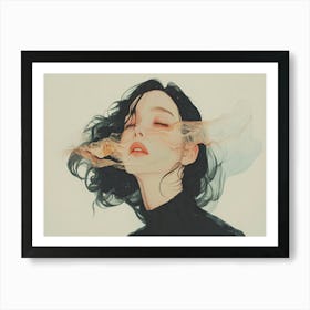 Girl With Black Hair 1 Art Print