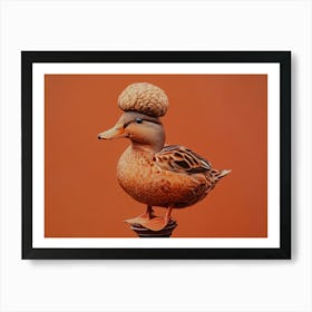 Duck With A Hat Art Print