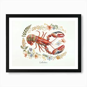 Little Floral Lobster 1 Poster Art Print