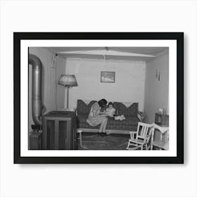 Interior Of Living Room Of Married Couple Living In Remodeled Boxcar, Earl Fruit Company Ranch, Kern County, Califor Art Print