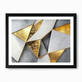 Abstract Gold Triangles Art Print