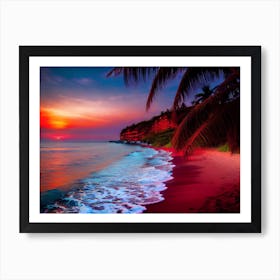 Sunset At The Beach 331 Art Print