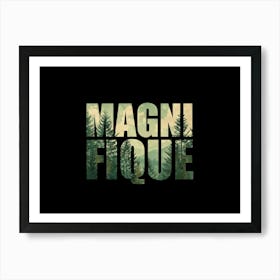 Magnifique Poster Retro Landscape Illustration 6 Art Print