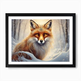 Majestic Winter Fox 2 Art Print