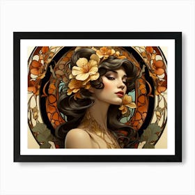 Vintage Art Nouveau Woman 1 Art Print