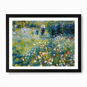 Woman With a Parasol in the Garden 1875 by Pierre Auguste Renoir - HD Remastered Immaculate Countryside Art Print
