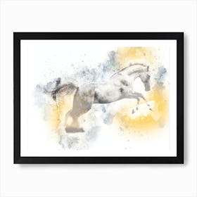 Horse Art Illustration In A Photomontage Style 13 Art Print