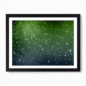 Green Shades Tints Shining Star Background Art Print