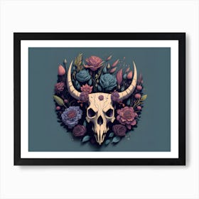 Dead Bull Skull Design Art Print