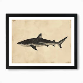 Whale Shark Grey Silhouette 4 Art Print