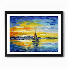 sailboat in the sea Art Print