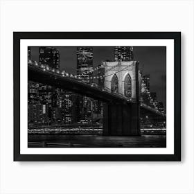 New York, New York City,Nyc,Art Work, Photo,Colorful,Streetphotograpy,Brroklyn Bridge, Black And White 1 Art Print