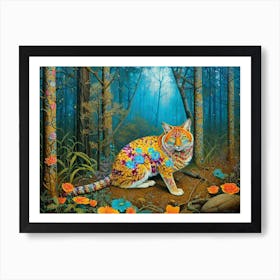 Cat In The Forest Art Print