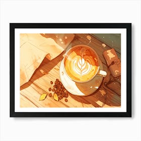 Anime Coffee Art Print