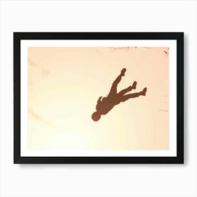 Silhouette Of A Man Jumping Art Print