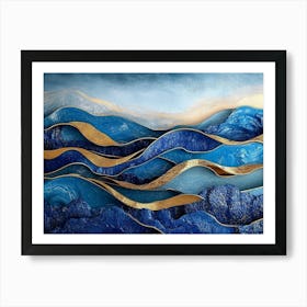 Blue And Gold Painting Art Print