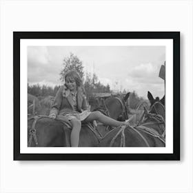 Girl Astride Mule, Farm Near Northome, Minnesota By Russell Lee Art Print