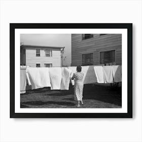 Laundry Day Black and White Vintage Photo Art Print