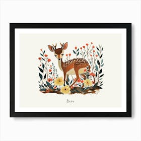 Little Floral Deer 3 Poster Art Print