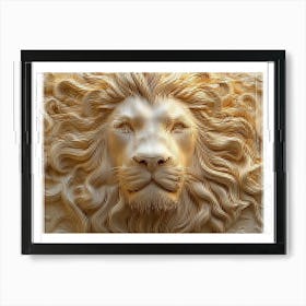 Peaceful 3D Lion Sleeping Art Print