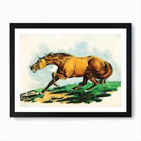 Illustration Of Light Brown Horse Art Print