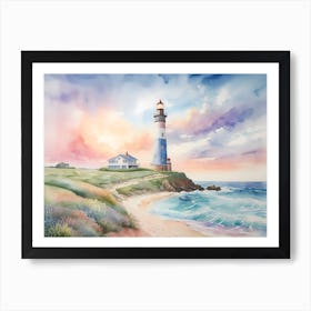 Lighthouse Painting Art Print