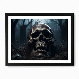 Skull In The Woods Art Print