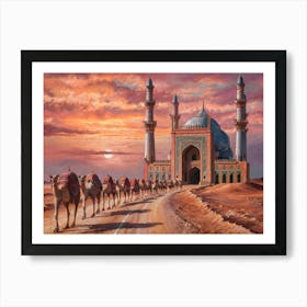 Camels In The Desert Art Print