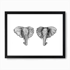 Elephant Mirror Art Print