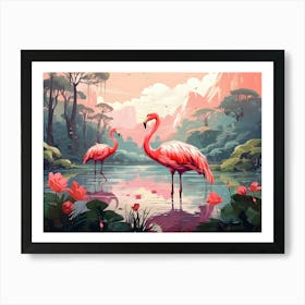 Flamingo Fun 5 Art Print