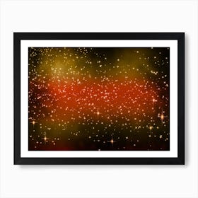 Brown And Red Shining Star Background Art Print