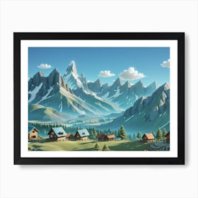 Mountain Village Art Print