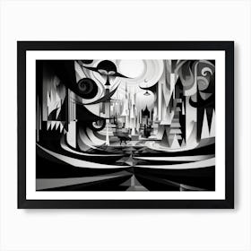 Enlightenment Abstract Black And White 6 Art Print