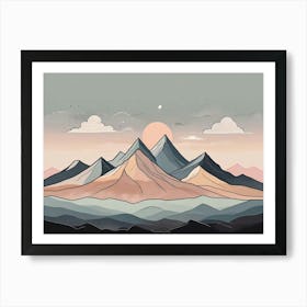 Mountains At Sunset Art Print