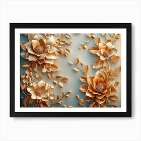 3d Design with Floral Artwork Background Art Print