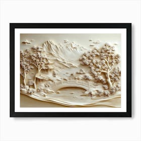 Beautiful Chinese Landscape 3d 9 Art Print