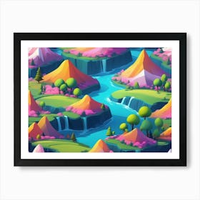 Pixelated Landscape Art Print