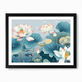 Lotus Flower Painting 1 Art Print