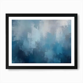 Abstract Blue Background With Brush Strokes And Texture 1 Art Print