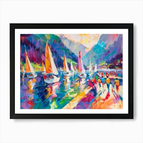 Sailboats On The Lake Art Print