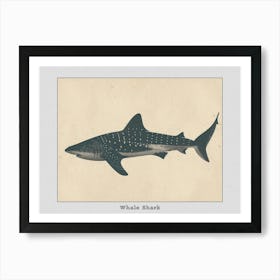 Whale Shark Grey Silhouette 6 Poster Art Print