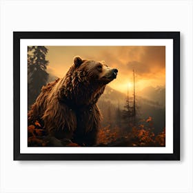 Bear Serenity: Mountain Escape Artwork Art Print