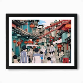 Asian Street Scene 3 Art Print
