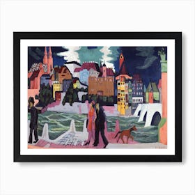 View Of Basel And The Rhine, Ernst Ludwig Kirchner Art Print