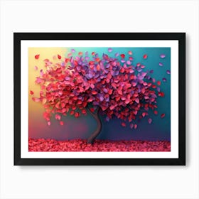 Elegant Colorful Tree With Colorful Leaves 1 Poster